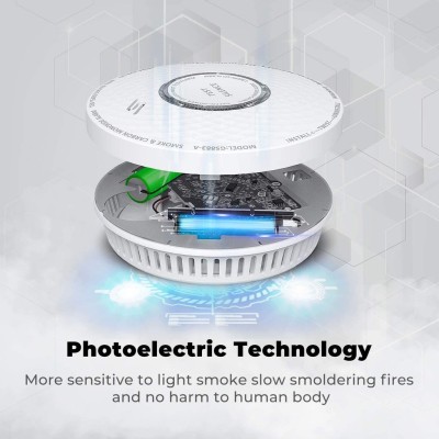Detector autónomo combinado de humo y CO Batería de Litio