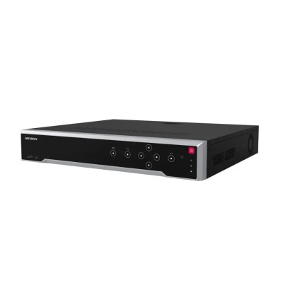 Grabador IP NVR 8K 64CH 400Mbps 2HDMI VGA VCA 4xHDD E/S Audio Alarma 16/9 Hikvision