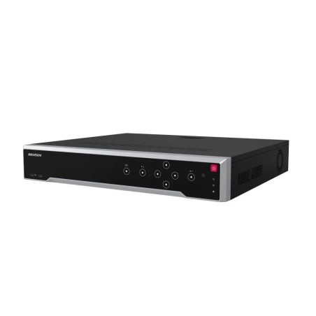 Grabador IP NVR 8K 64CH 400Mbps 2HDMI VGA VCA 4xHDD E/S Audio Alarma 16/9 Hikvision