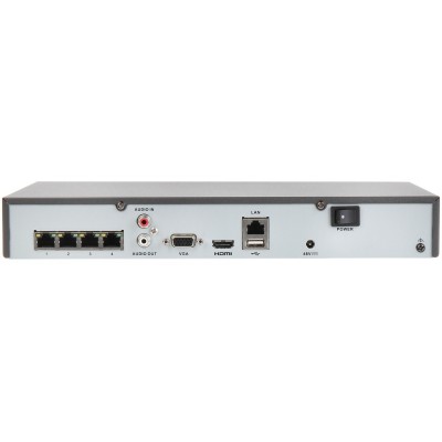 Grabador NVR IP 4CH 1U 4K 4PoE Alarma E/S Audio 1HDD Motion Detection 2.0 Hikvision